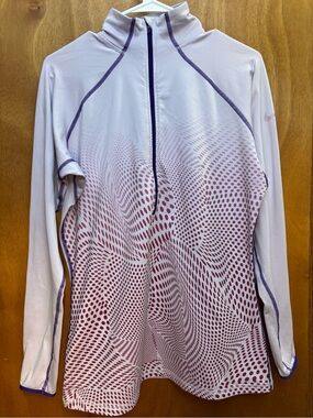 Nike Pro Women’s Lavender & Maroon Dot-Print Half-Zip Pullover
